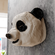 1.png panda head wall mount planter pot flower vase stl 3d print file