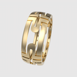 rotating_20.png Bold Geometric Pattern Ring 3D print