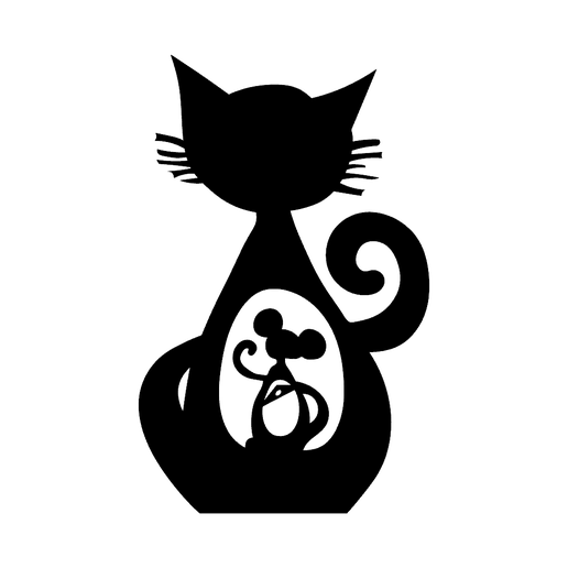s.png Descargar archivo Gato y Ratón Decoración 2D • Plan para la impresión en 3D, SaracWallArt