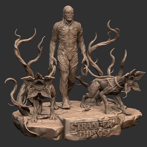 vecna-demogorgon-stranger-things-3d-model.jpg Vecna and Demodogs Premium Statue - Stranger Things Upside Down Masterpiece