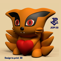 VALENTINE-2_011.png STL file KIUBY KURAMA BIJUU CORAZÓN BABY CHUBBY HAPPY VALENTINE SAN VALENTIN・Design to download and 3D print