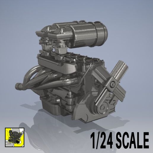 🚗 1/24 Scale Engine 6 Inlines Twin H Power Hudson Hornet・ STL File for ...