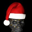 Weihnacht-skull-Stars2.jpg Skull - Skull with stars and Christmas cap Cap