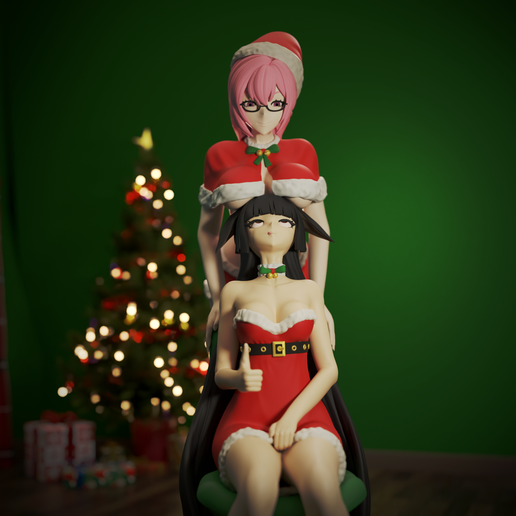 🎄 Natal Yanagi e Miyabi de Zenless Zone Zero・Arquivo STL para