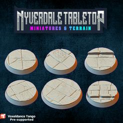 ZBrush-Document.jpg 3D file Cobblestone medieval town bases (5x 32mm 1x 40mm)・Design to download and 3D print