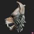 03.jpg Wolf Mask - Japanese Samurai Mask - Oni Tiger Mask - Halloween 3D print model