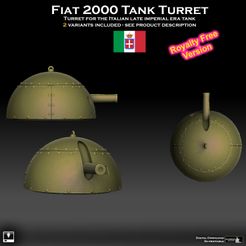 fiat-2000-insta-promo-royfree.jpg STL file Fiat 2000 Tank Turret・3D print design to download