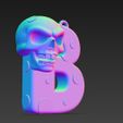 Skull-Themed-B-Letter-Keychain-3D-Print-File-24.jpg Skull-Themed "B" Letter Keychain 3D Print File
