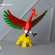 Ho-Oh_Pokemon_Low_poly_3D_print_13.jpg Second Generation Low-poly Pokemon Collection