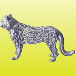 tiger-voronoi-a.jpg STL file Voronoi structure animal tiger・3D printing design to download