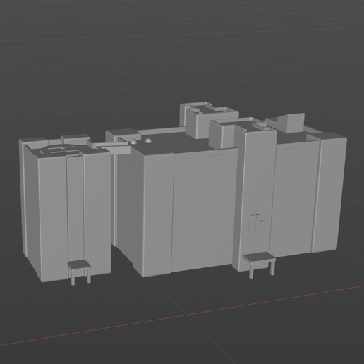 Red Alert 2 Neutral Hospital Digital Model 3D model