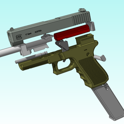 Glock éclaté.PNG 3D file Glock 17 replique/replica spring・3D printing idea to download