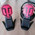 Blanc-WoT.jpeg Headset and phone stand with optional emblem