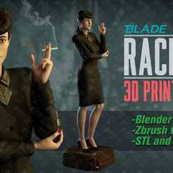 BLADE RUMNMER Pe | Lm . y -Blender file { -Zbrush file -STL and OBJ files SMT IT | 7 / ‘ RACHAEL BLADE RUNNER 3D PRINT MODEL 3D print model