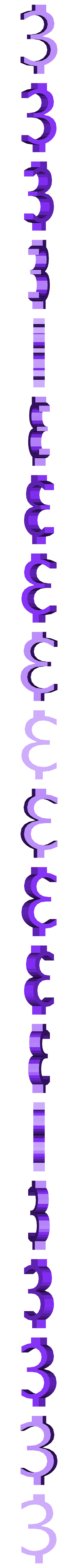 3.stl Basic Number Candle - Birthday Candle