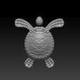 turtle_model_screenshot1.jpg Cute Detailed Sea Turtle Decoration Paperweight w/ Heart and Waves on Shell