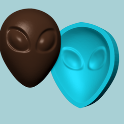 a.png Fichier STL Halloween Molding B01 - Alien - Moule à Chocolat en Silicone・Design à télécharger et à imprimer en 3D