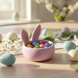 4.png Пасхальный кролик ухо горшок STL - Пасхальный кролик конфеты чаша | весна декор стола | суккулент растения держатель | домашний декор STL файл