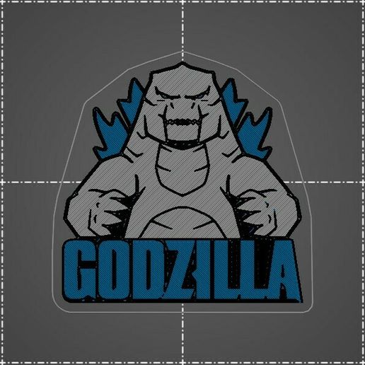 Multicolor keychain - Godzilla 3D model