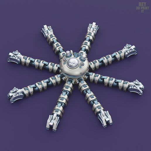 1000004425.jpg Octopus Robot A8 Print In Place Articulated Spinner