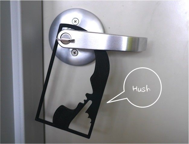 doorhanger3-2.jpg Free STL file Door hanger 3 - Hush・3D printable model to download, Eunny