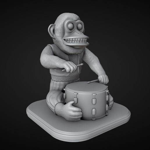 The Monkey Drummer Toy 3D model