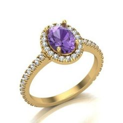 1.jpg STL-Datei Oval Halo Rund RIng Design・3D-druckbares Design zum Herunterladen