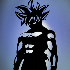 Goku-v2.png STL file Dragon ball Z Goku Wall art Batch 2・3D printing model to download