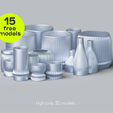 All_Renders_4.png Niedwica Planters Set | 3D printing pots | 3D model | STL files | Home decor | 3D planter | Modern vases | No supports  | 3D printing | vase mode | STL Vase Collection