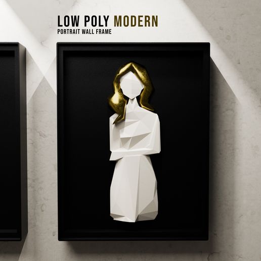 Low Poly Modern Portrait Wall Frame