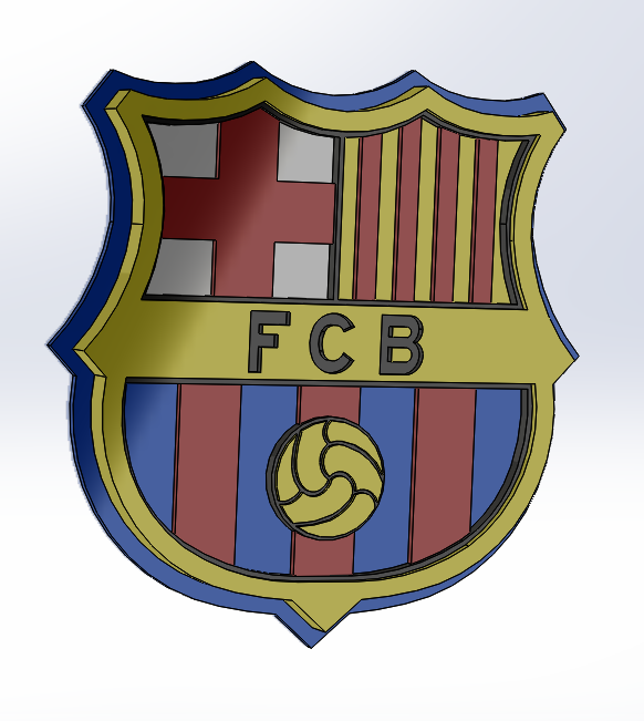 Download STL file FC Barcelona shield plate • 3D printer template ・ Cults