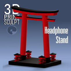 ht1.png Headphone Stand - Torii Gate