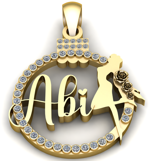 Personalized Abi Bride Gold Pendant