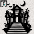 project_20230908_1231139-01.png Haunted House 5 pc Set Wall Art haunted house wall decor for Halloween