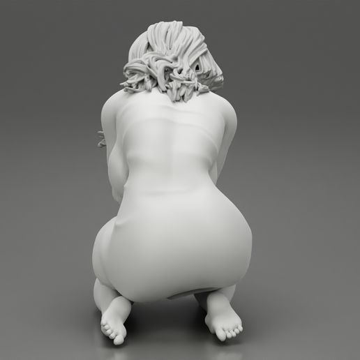 Girl-10.jpg Fichier 3D Fille pleurant et cachant son visage Modèle d'impression 3D・Modèle à télécharger et à imprimer en 3D, 3DGeshaft