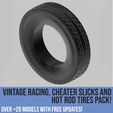 Tires_page-0016.jpg Pack of vintage racing, cheater slicks and hot rod tires for scale autos and dioramas! Scalable models