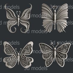 P330 alla.jpg Download STL file Set butterfly • 3D printable template, 3dmodelsByVadim
