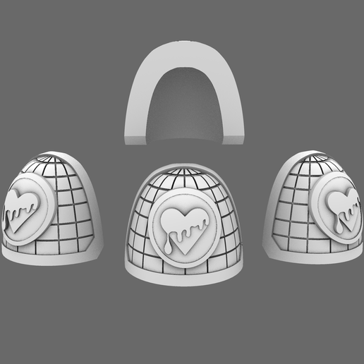 Bleeding Hearts V7 Rimmed Shoulder Pads Type A 3D model