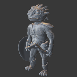 Lizard-Warrior-Front-Left.png Télécharger fichier STL gratuit Guerrier Lézard des marais • Plan pour impression 3D, Grif3D