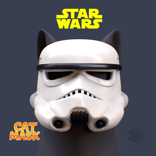 Stormtrooper Cat Mask – Star Wars Inspired Helmet for Pets | 3D Printable Cosplay