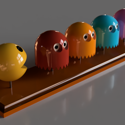2.png 3D Pacman and Ghosts Plus Stand