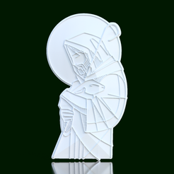 Jesus.png Jesus Embracing a Calf Sculpture - Peace & Compassion on your Wall