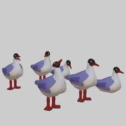 MouettesRieuse.png STL-Datei Kleine Möwen・Design für 3D-Drucker zum herunterladen
