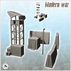 1-PREM.jpg STL file Modern surveillance post with concrete barrier and lookout tower (11) - Cold Era Modern Warfare Conflict World War 3 Afghanistan Iraq Yugoslavia・3D print design to download