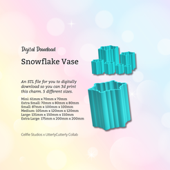 Cover-7.png Snowflake Vase STL File - Digital Download -6 Tamaños- Homeware, Minimalist Modern Design