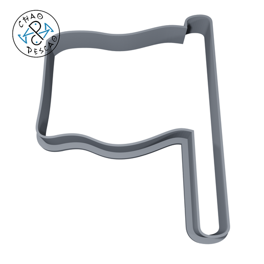 Flag Silhouette - Cookie Cutter - Fondant - Polymer Clay 3D model