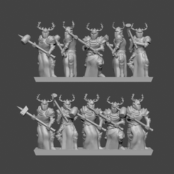 Hammerers-on-Foot2.png STL file 10mm Stag Hammerer Knights with Tabards・3D printer design to download