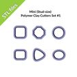 etsy-view1.jpg Mini Polymer Clay Cutters, six shapes 0.6" (15mm) perfect for studs, circle, square, triangle, oval, octagon, rectangle, Set #1