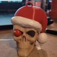 AirBrush_20221201075900.jpg Holiday Skull, AMS, MMU, Christmas Tree Ornament, Santa Skull, Santa Hat, Creepy Christmas
