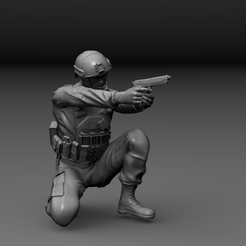soldado.46.png STL file MODERN SOLDIER CROUCHING DOWN FIRING PISTOL・3D printer model to download